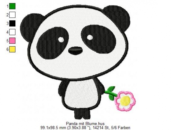Panda mit Blume