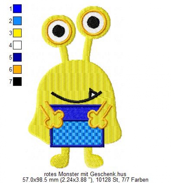 Gelbes Monster mit Geschenk