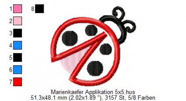 Applikation Marienkäfer 5x5